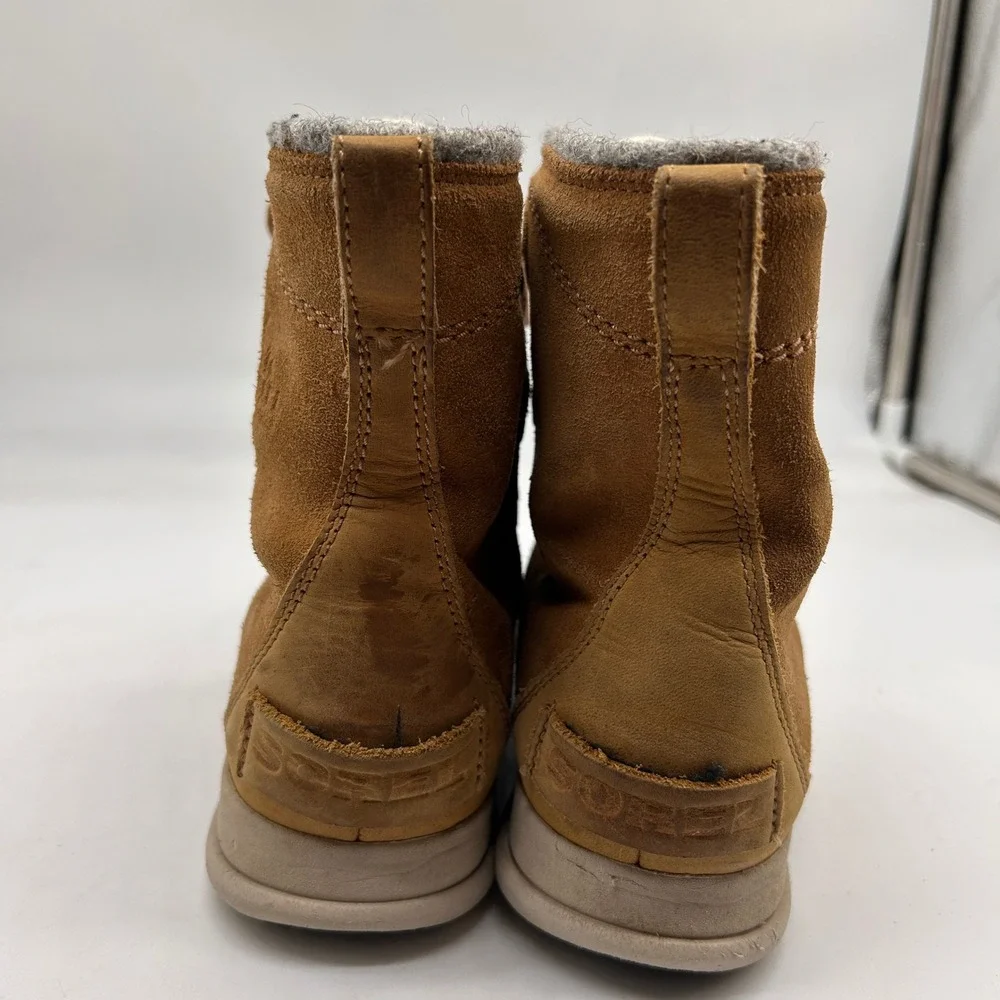 Sorel Explorer Joan Womens 6.5 Waterproof Suede Felt Ankle Boots Brown